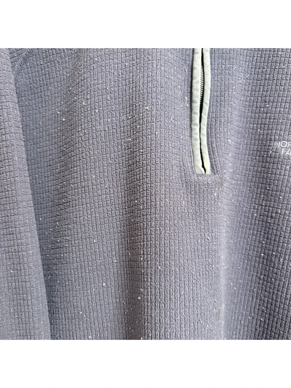 The North Face Men's 1/4 Zip Fleece Pullover Waffle Knit Sweater XL Blue